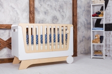 Ліжечко-трансформер IndigoWood Nova Kit 124,5x63,5cm white / natural wood